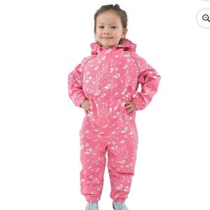 Jan & Jul Pink Kids' Hooded thin lined rain suit Size 2T